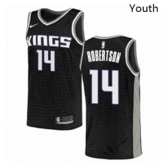 Youth Nike Sacramento Kings 14 Oscar Robertson Authentic Black NBA Jersey Statement Edition